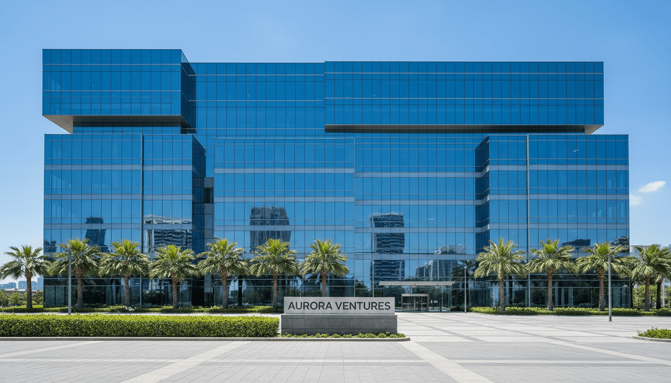 Modern corporate office building exterior with glass windows, representing the legal identity of the firm